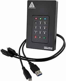Apricorn Aegis Fortress L3- FIPS Level 3 Validated, 1TB USB 3.0 Hardware Encrypted Portable Drive
