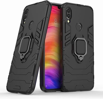 Ougger Funda para Xiaomi Redmi Note 7 Carcasa Multifuncional Tapa Armadura Protector Absorci?n de Impacto [Soporte de v?deo] Tapa Duro Pl?stico + Suave TPU Silicona 2in1 Carcasa Redmi Note 7 (Oscuro)