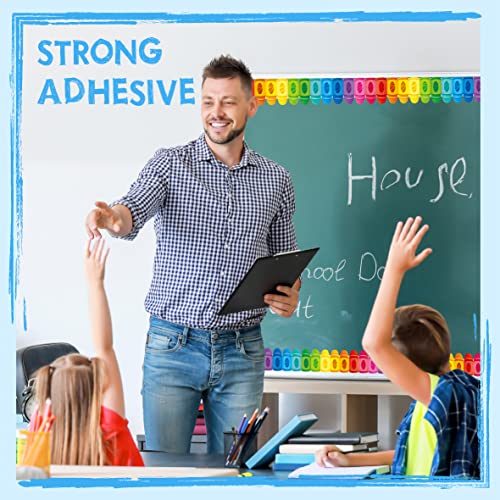 Image of ERKE 60 Feet Bulletin Board Borders, Self Adhesive Crayon Die-Cut Rolled Border Trim Colorful Decoration with Strong & Permanent Adhesive for School, Classroom Offices Wall, Desks, Windows