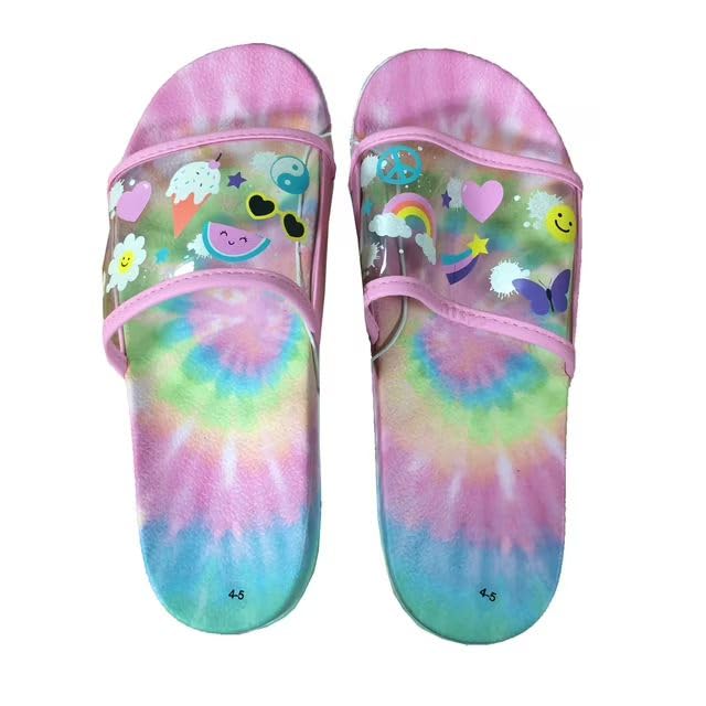 Wave Zone Girl's Vibes Slide Sandals, Pink, Big Kid 4/5