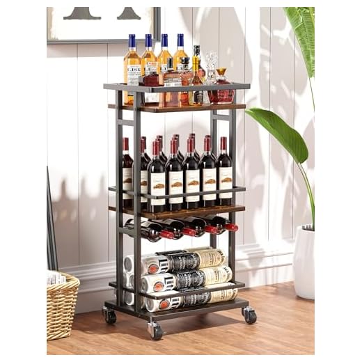 Elegant 4-Tier Liquor Cabinet