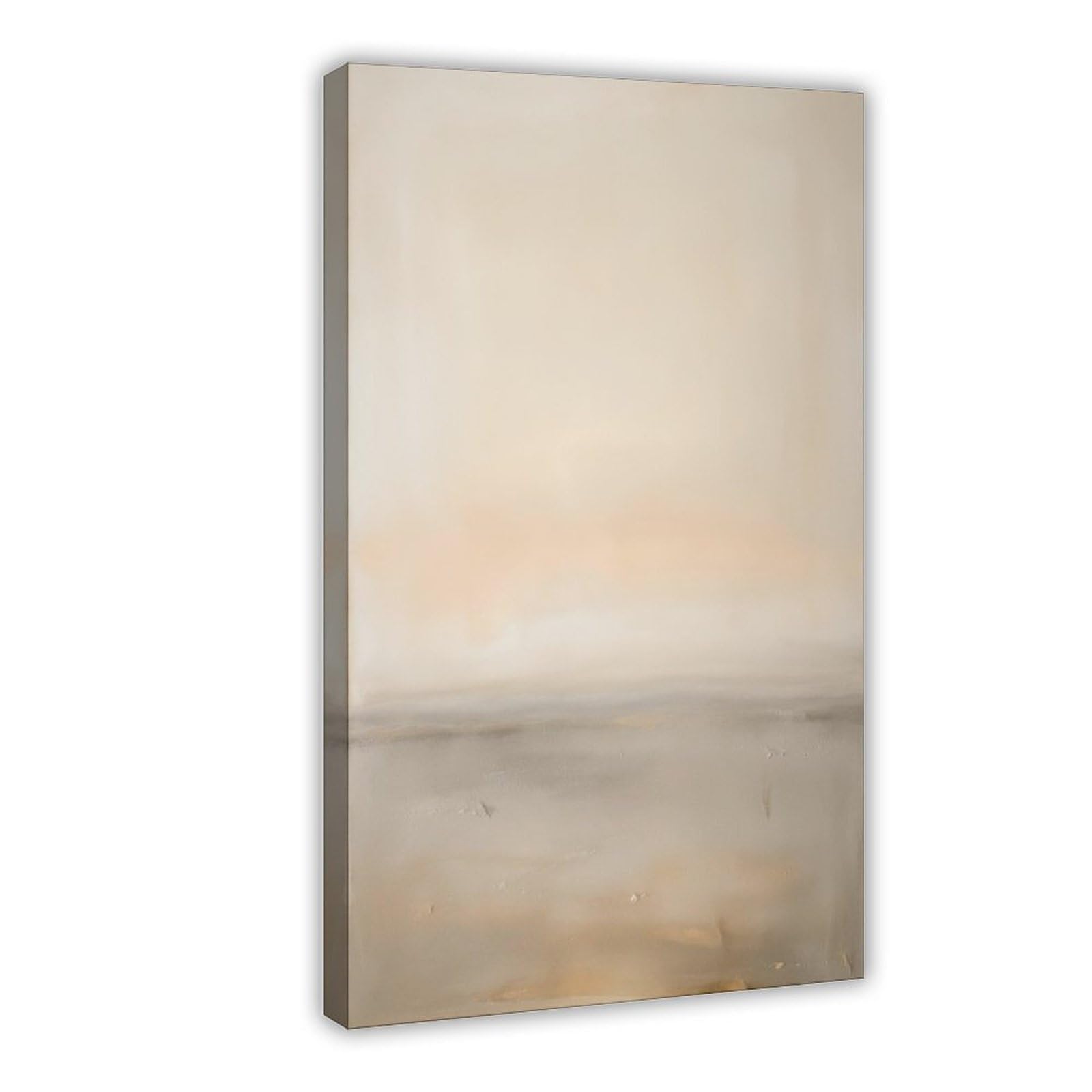 Toile abstraite beige pour apaiser les murs du salon - 8