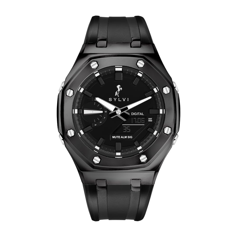 Sylvi Polyurethane World Time Fully Multi-Functional Analog Digital Green Watch For Men (B0CPDM5MQ8) Amazon Price History, Amazon Price Tracker