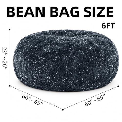 Image of Memory Foam Bean Bag Chair for Adults, 6FT Blue Shining