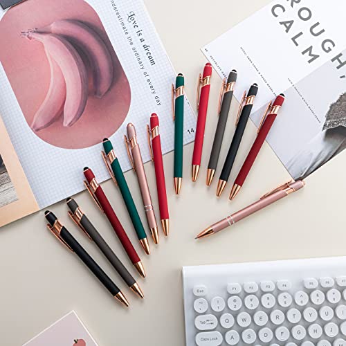 Pasisibick 12 Pieces Ballpoint Pen With Stylus Tip, 2 In 1 Stylus Pens Stylish Pen, Metal Stylus Pen For Touch Screens, 1.0 Mm Black Ink(Pack Of 12) #TOP2