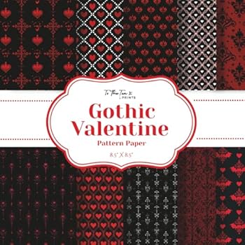 Gothic Valentine Pattern Paper: 20 Double-Sided Red, White, and Black Enigmatic Pattern Sheets for Scrapbooking, Card Making, Junk Journals , Oragami, and Other Cut and Create Paper Crafts