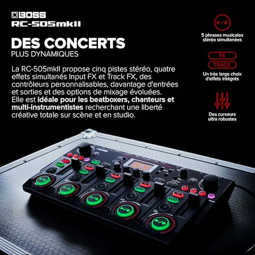 Loop Station RC-505mkII BOSS | La référence des loopers de bureau en version améliorée | 5 pistes stéréo simultanées | De multiples effets intégrés | Des curseurs ultra robustes – vue 4
