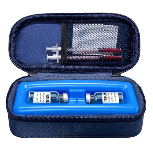 Esaytool Insulin Cooler Travel Case for Vial, Portable Insulated Medication Cooler for Diabetes – TSA Approved, Keep Peptide Vials & Medicine Bottles Refrigerated, Small Diabetic Cool Bag