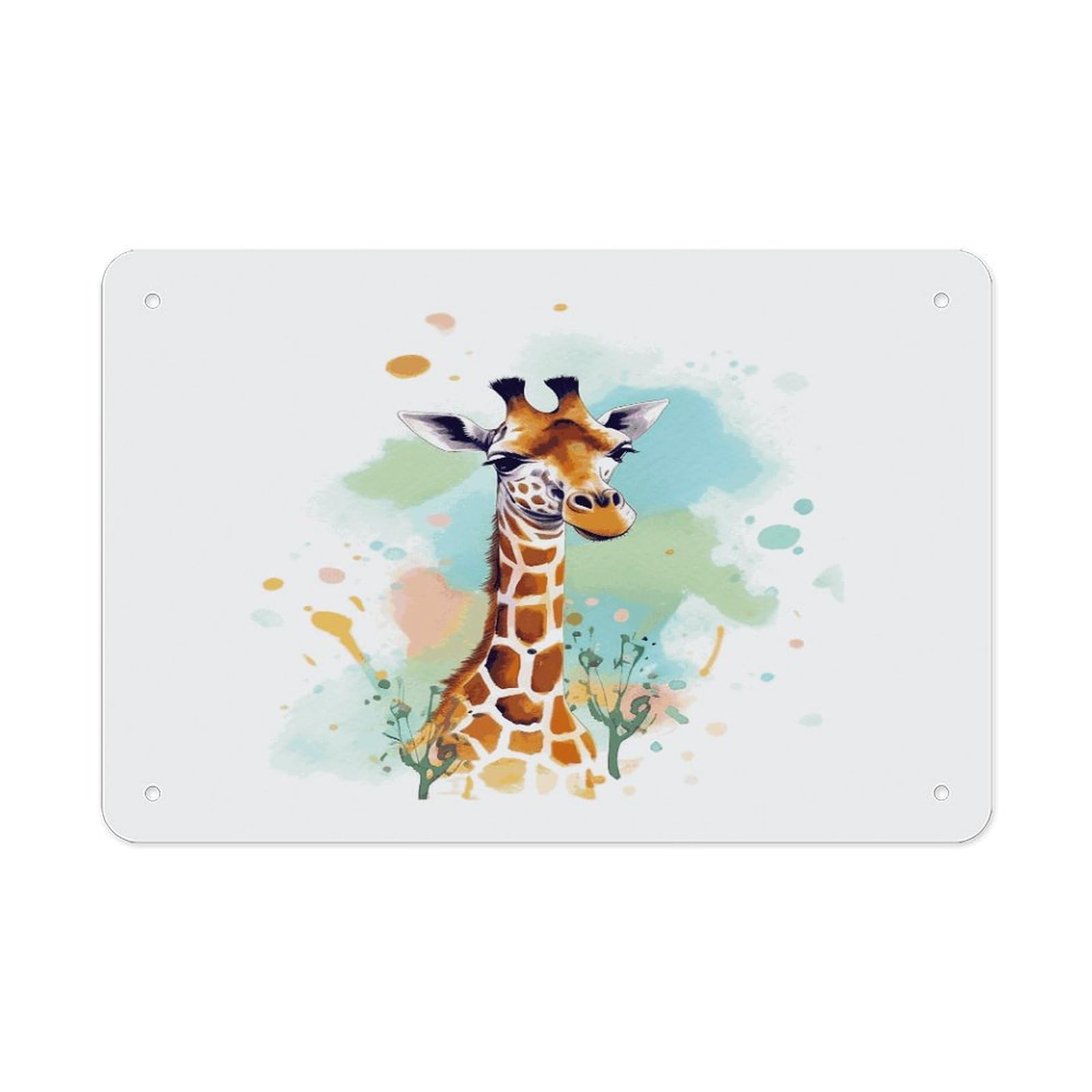 Giraffe Art Illustration Metal Signs Wall Art Tin Sign