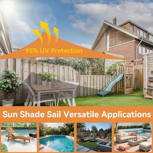 Voile d'ombrage imperméable triangle pour bloquer la chaleur et la pluie - 5