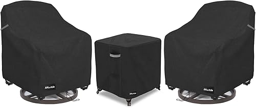 Miniatura 10 de ANartcle Paquete de 2 fundas para sillas giratorias para exteriores, impermeables, 600D, resistentes al agua (30 pulgadas de ancho x 34 pulgadas de
