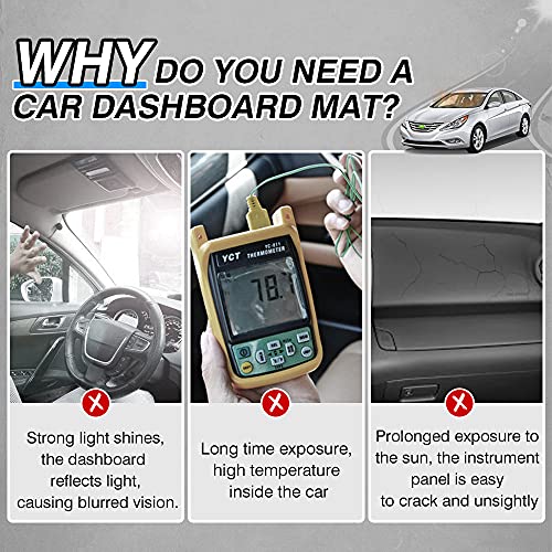 Cartist Dash Cover Compatible With Hyundai Sonata 2011 2012 2013 2014 Dashboard Cover Mat Non-Slip Carpet Sunshield Glare Uv Rays Protector… #TOP2