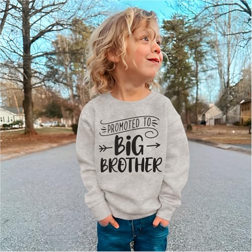 Promoted to Big Brother Sweatshirt Toddler Baby Boy Announcement Pullover Long Sleeve Shirt Big Bro Top Fall Clothes4