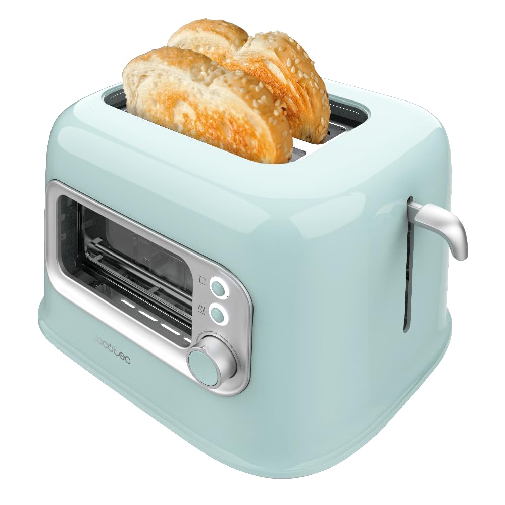 Cecotec Digital Broodrooster ClassicToast 8000 Blue Double. 800 W, met 2 extra brede korte, 3 Vooraf ingestelde functies sleuven, : BLOCK