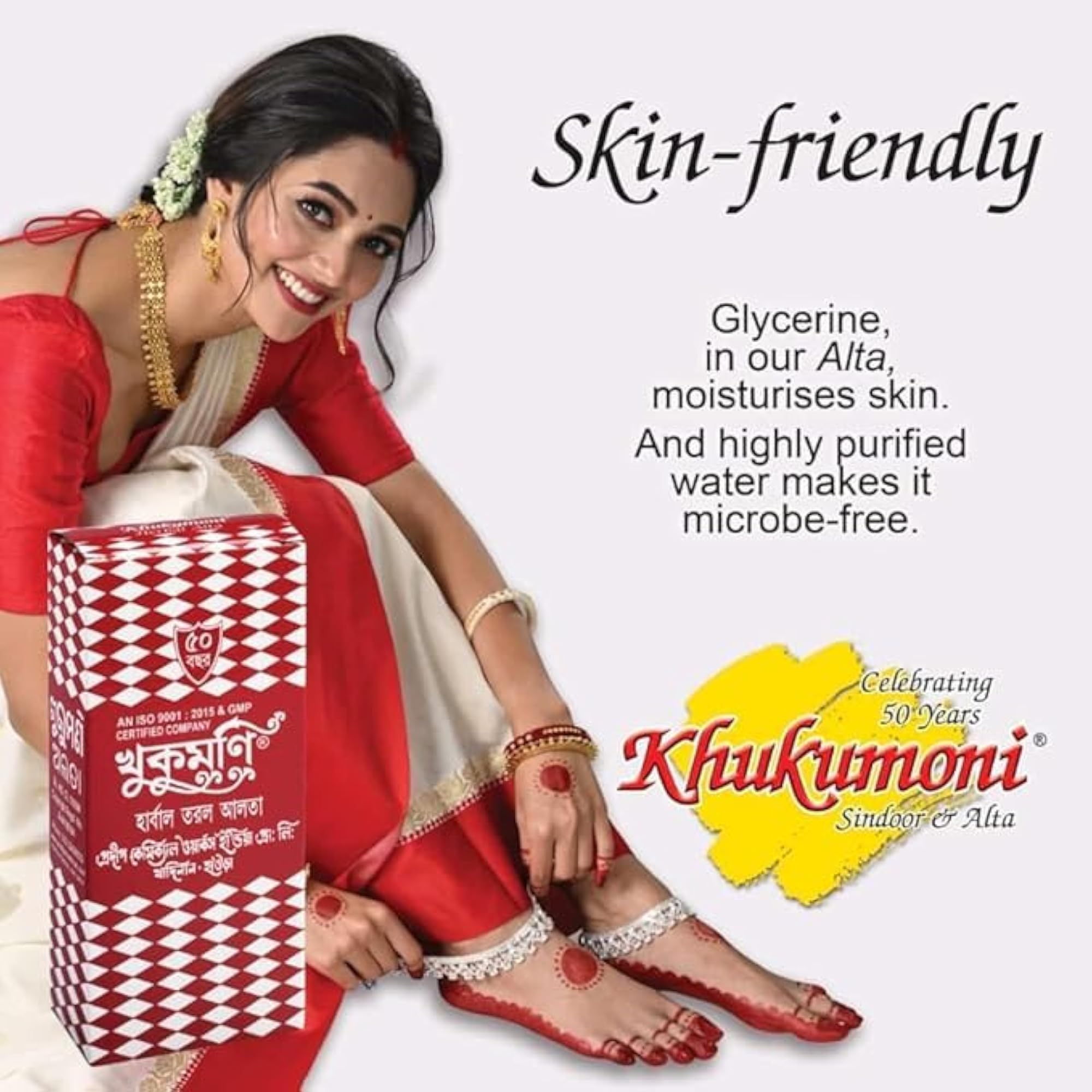 Khukumoni Alta 100ml + Classic Herbal Maroon Sindoor Powder