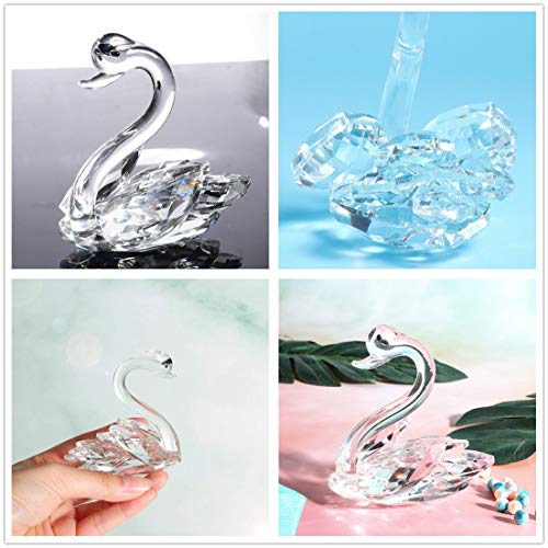 Waltz&F Crystal Swan Figurine Paperweight Glass Swan Collectible Statue Table Centerpiece Ornament #TOP2