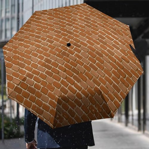 Parapluie pliant automatique de poche ombrelle voyage mur brun - 6