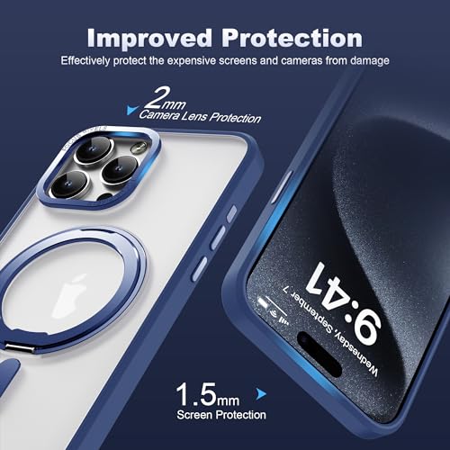 Coque iPhone 15 Pro Max transparente MagSafe avec support invisible antichoc - 7