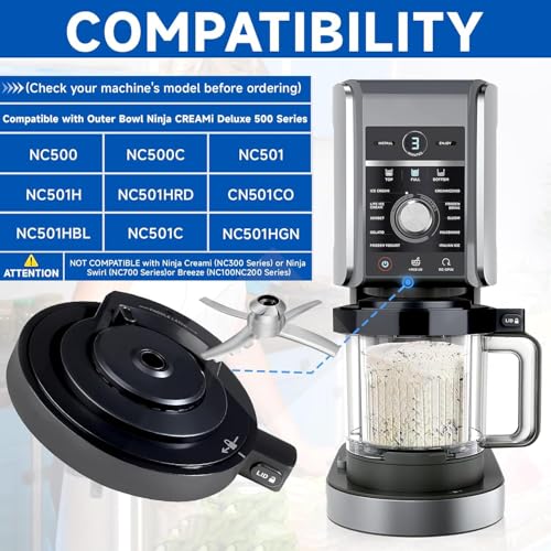Repuesto Tapa Exterior y Paleta para Heladora Ninja NC500 miniatura 2