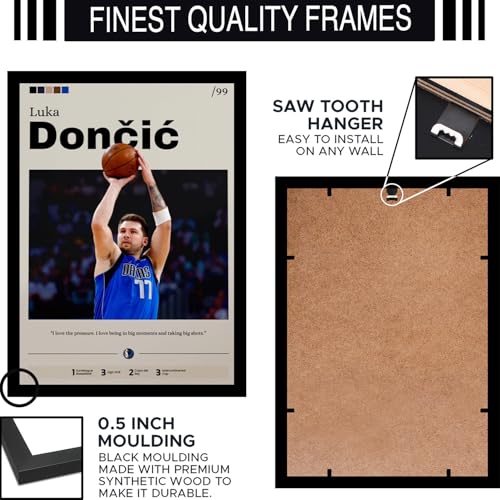 Image of BLINKART Luka Doncic | Nba Basketball Player | Synthetic Wood Photo Framed Wall Hanging Poster Room & Office Bedroom Living Boys And Girl Room Home Wall Hanging | 12x18 Inches