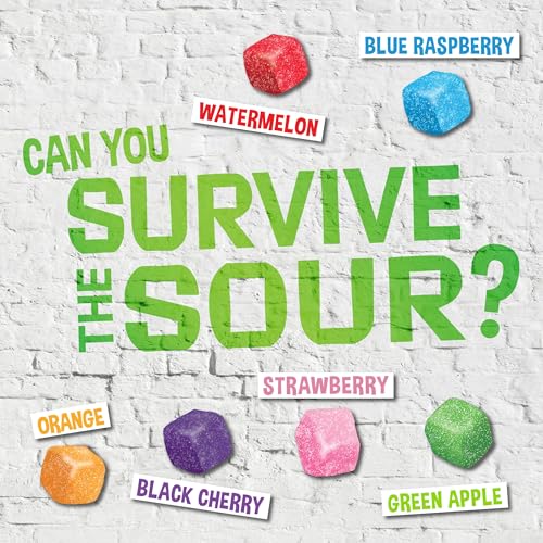 Image of WARHEADS Cubes - Sour, Sweet & Fruity Chewy Candy with New Sour Fruity Flavors: Orange, Watermelon, Blue Raspberry, Black Cherry, Strawberry & Green Apple - 1 lb Bulk Bag