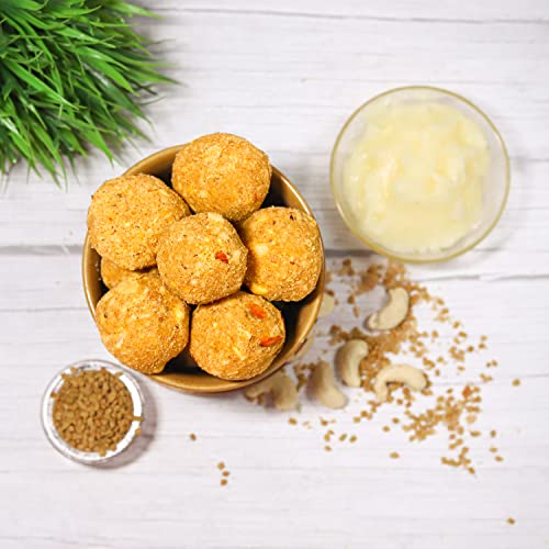 Image of Maa Mitahara Post Pregnancy Laddu | Dana Methi & Dry Fruits | Traditional Energy & Nutrition for New Mothers | Lactation Support & Recovery (500g, Dana Methi)