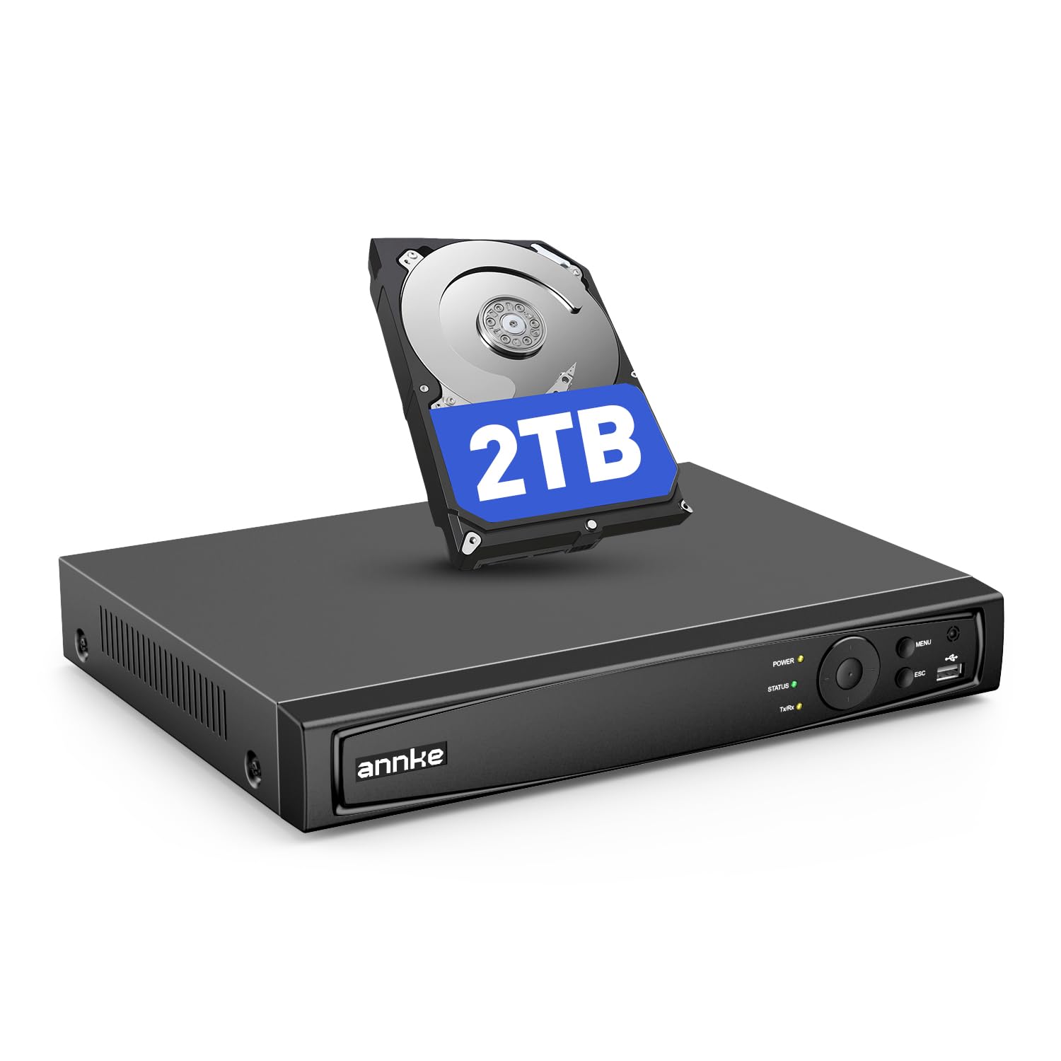 4K PoE NVR, 8 Channel CCTV Camera System with 2TB Hard Drive Supports 12MP/8MP/6MP/5MP/4MP/3K HD PoE IP Camera, Network Video Recorder for 24/7 Surveillance Recording