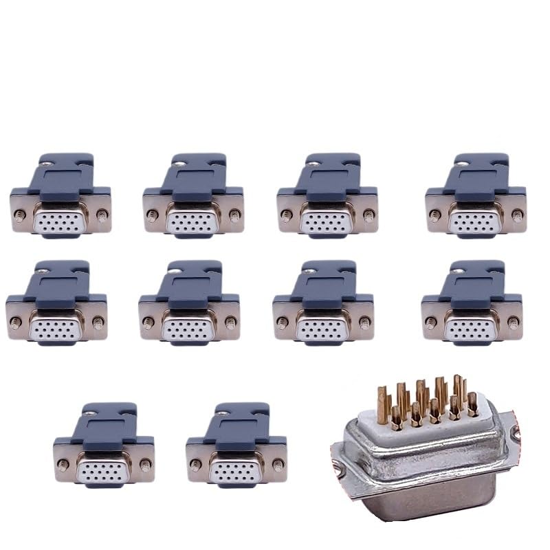 Image of 10PCS DB9 Connector core VGA Pl9pin Port Socket Female Male D Type Adapter D SUB DB15(Yellow)