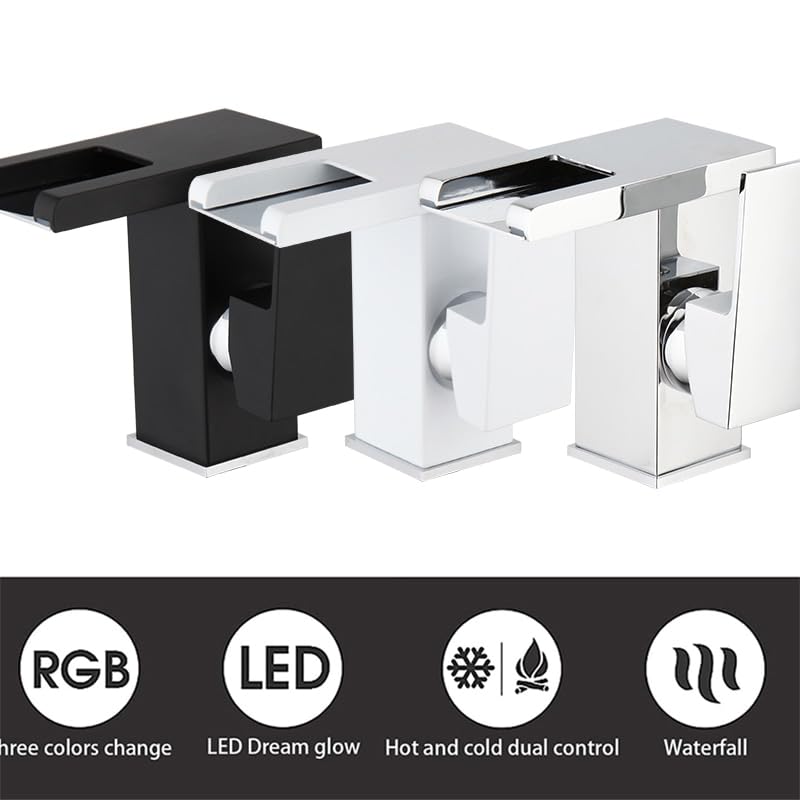 Mitigeur cascade pour évier et vasque de salle de bain moderne et lumineuse