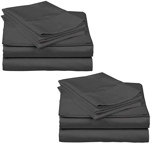 Miniatura 6 de Split King Sheet Set for Adjustable Beds 600 Thread Count 100% Long Staple Soft Cotton 5 Piece Sheet Set Split-King Size,Smooth & Soft Sateen