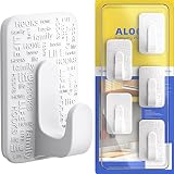 ALOCEO Adhesive Hooks 5 Pack,Towel Coat Hooks for Hanging Sticky Hooks White Wall Hooks for Bathroom