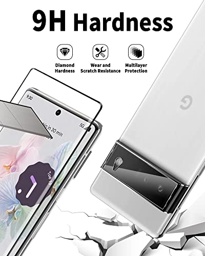 [2+2 Pack] For Google Pixel 6 Pro Screen Protector 6.7 Inch And Camera Lens Protector, 9H Tempered Glass, Hd Clear, Anti Scratch, Fingerprint Support #TOP2