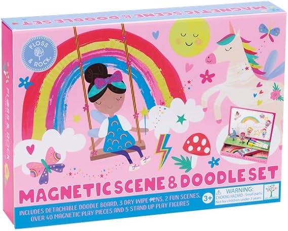 Floss & Rock Rainbow Fairy Magnetic Scene & Doodle Set, 9.5-Inch, Multicolor