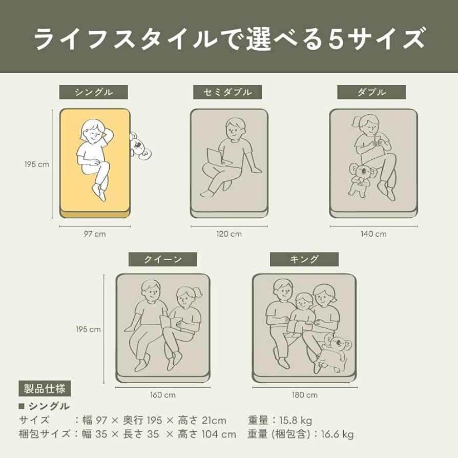 Amazon.co.jp: koala (R) マットレス シングル 【オリジナル