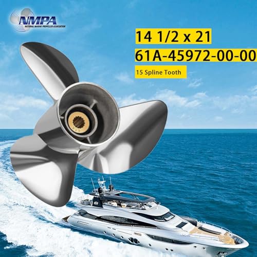 Image of VIF Jason Marine OEM Upgrade Stainless Steel Boat Propeller Compatible with Yamaha 150hp 175hp 200hp 220hp 225hp 250hp F150 F175 F200 F225 Outboard Engines,15 Spline Tooth