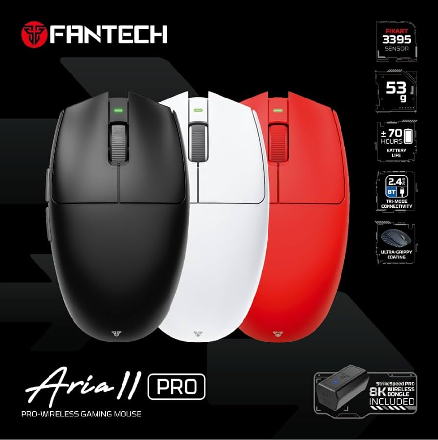 Amazon.com: FANTECH ARIA XD7V2 PRO Wireless Gaming Mouse, 8K