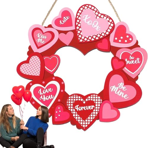 Corona di Cuore, decorazioni di San | Pannello porta,Pannello decorativo da appendere a parete, accessori per le vacanze, gancio porta decorativo per amici e familiari