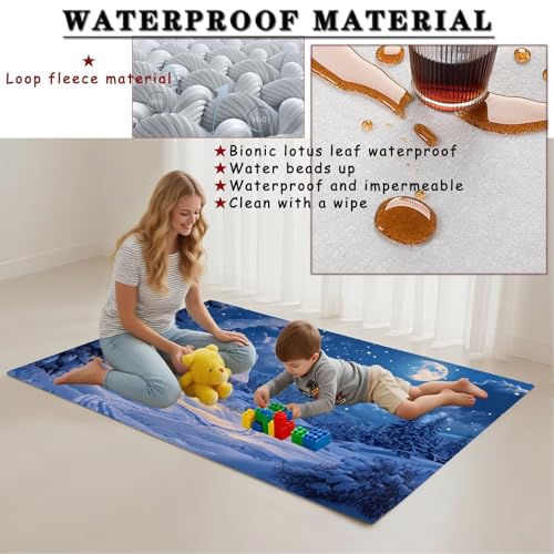 Tapis salon imperméable et lavable en machine antidérapant - 3
