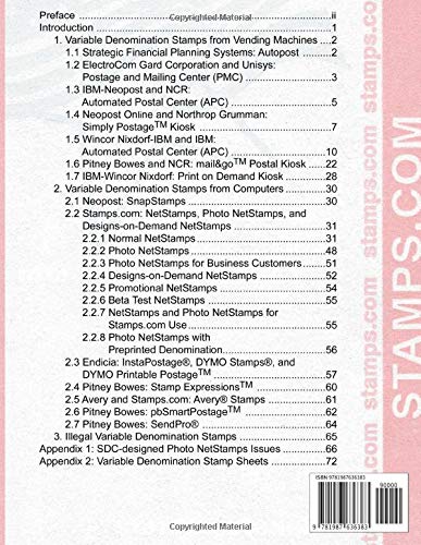 Concise Catalog on United States Variable Denomination Stamps (1989-2018)