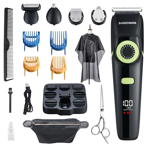 Barberboss Regolabarba Da Uomo E Tagliacapelli Da Uomo, Taglia Naso Da Uomo, Kit Per La Toelettatura Degli Uomini, Impermeabile, Qr-6090