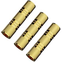 BERLAT 3.5mm Female to Female aux Adapter, 3.5mm Stereo Jack to 3.5mm Stereo Jack Adapter Connectors Stereo Coupler Female to Female Gold - 3pcs