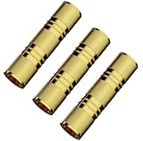 BERLAT 3.5mm Female to Female aux Adapter, 3.5mm Stereo Jack to 3.5mm Stereo Jack Adapter Connectors Stereo Coupler Female to Female Gold - 3pcs
