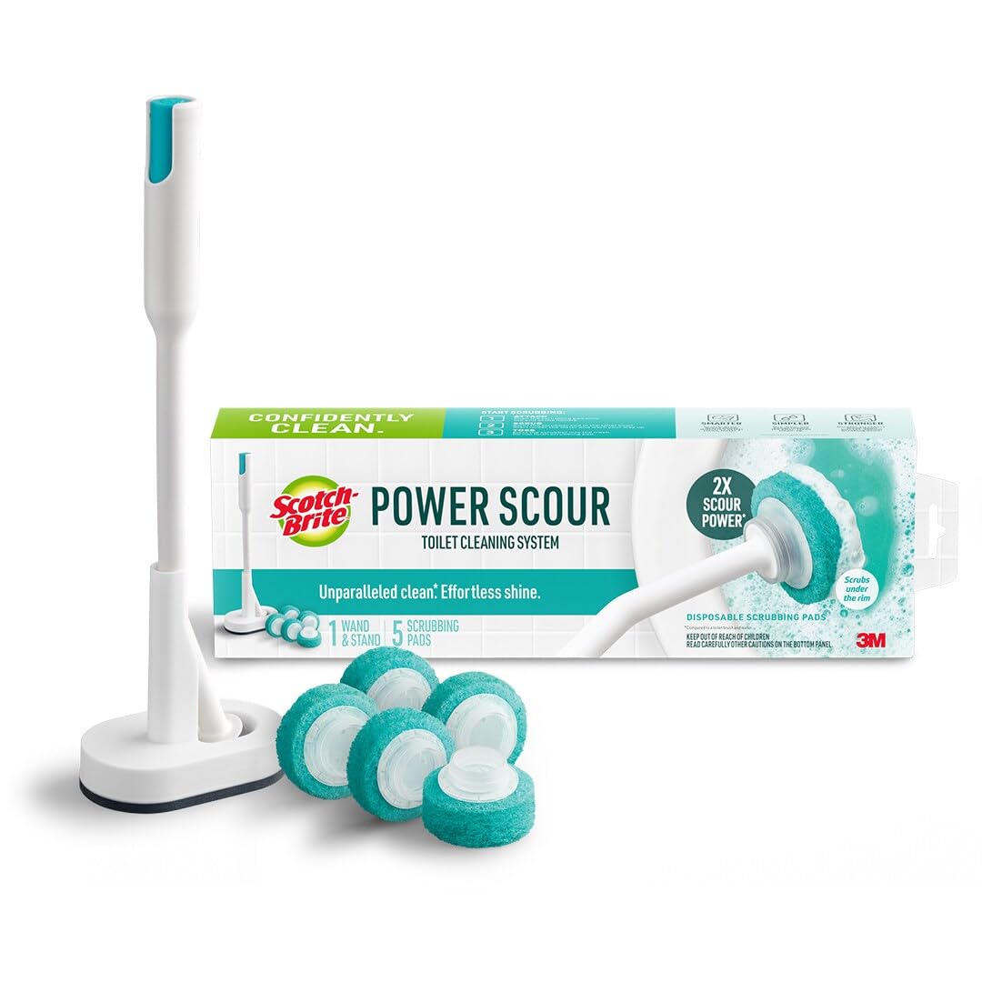 Scotch-Brite Power Scour Toilet Cleaning System, 1 Wand &amp; 5 Refills