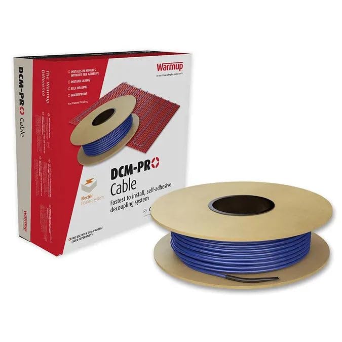 DCM-PRO Electric Heating Cable, 390 Watts, 1.6 Amps, 240 Volts, 30Ft². Use With Fixing Strips Or Uncoupling Membrane, Sold Separately.