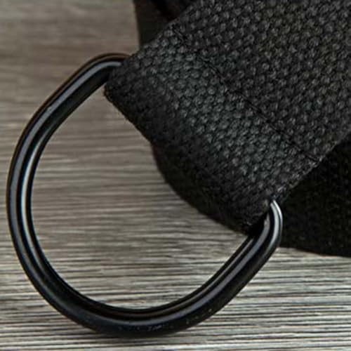 Men's Women's Adjustable Canvas Woven Waistband Waist Belt Strap Metal D Ring Buckle Waistbelt4