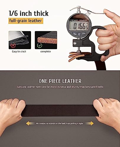 Image of Creature Formal /Casual Black Color Genuine Leather Belts For Men (Length- 46 inches||40MM||BL-042-BLK)