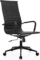 Cadeira De Escritório Presidente Ergonômica Moob Berlim Esteirinha Charles Eames Giratória Preta