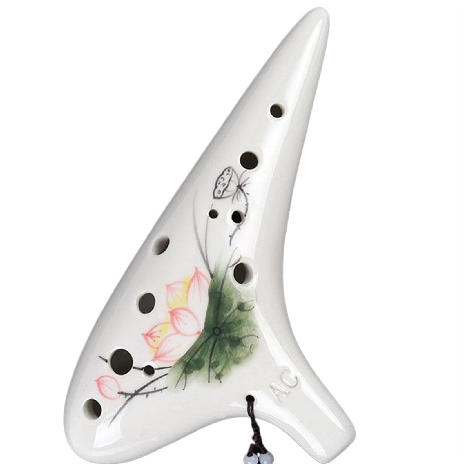 Instrument ocarina, 12-otworowa okaryna w tonacji C, instrument ceramiczny, wielokolorowy(A)