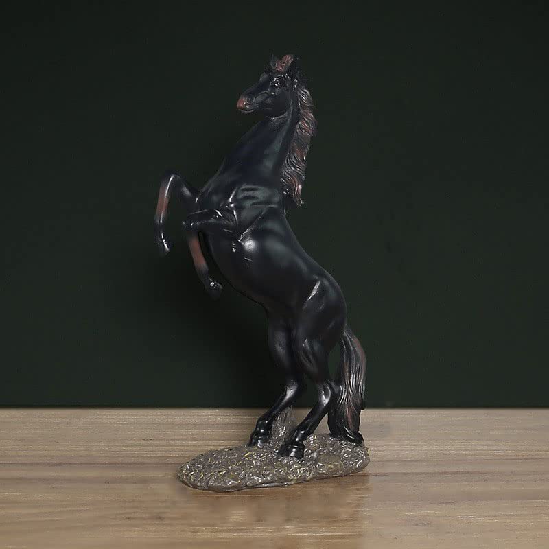 Sculpture de cheval debout en résine, figurine déco tressée modèle C2