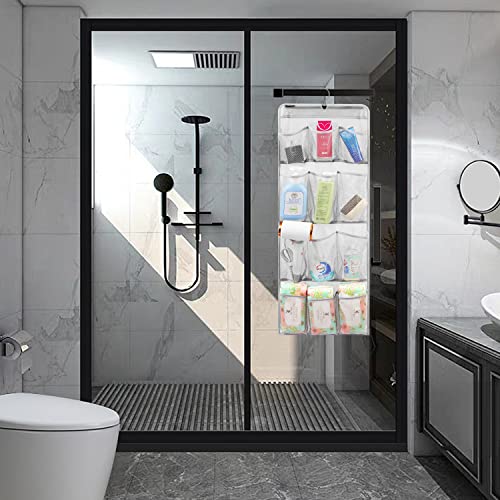 Anzorg Mesh Shower Organizer Hanging Caddy Quick Dry Bathroom Storage For Toiletry Accessories With Rotating Hanger (12 Pockets) #TOP4